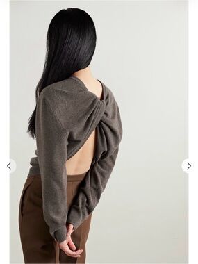 The Row Brown Knit Open-Back Sweater